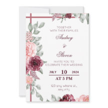 Elegant Floral Wedding Invitation Card