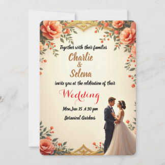 Elegant Floral Wedding Invitation Card 