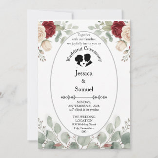 Elegant Floral Wedding Invitation Card – Modern Mi
