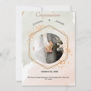 Elegant Floral Wedding Invitation   Customisable 