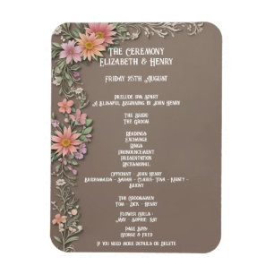 Elegant Floral Wedding Invitation Customizable  Magnet