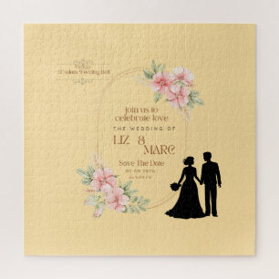 Elegant Floral Wedding Invitation  Jigsaw Puzzle