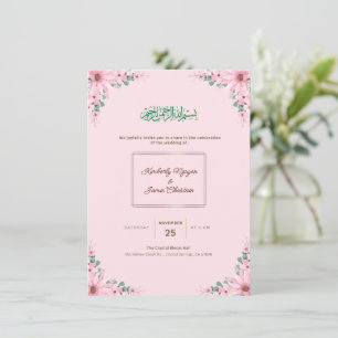 Elegant Floral Wedding Invitation   Modern & Roman