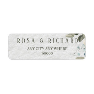 Elegant Floral Wedding Invitation Return Address Label