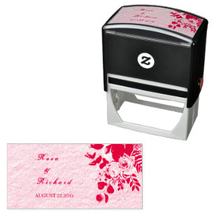 Elegant Floral Wedding Invitation  Self-inking Stamp