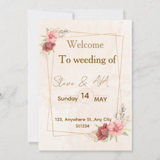 Elegant Floral Wedding Invitation ، Soft Pastel Co