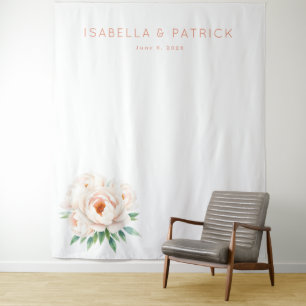 Elegant Floral Wedding Invitation Tapestry