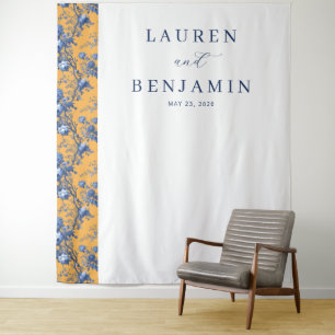 Elegant Floral Wedding Invitation Tapestry
