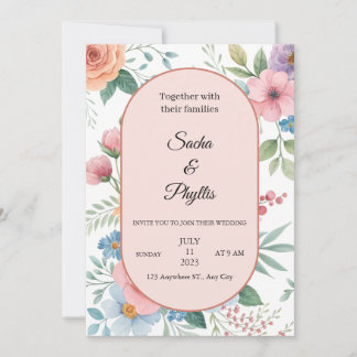 Elegant Floral Wedding Invitation Template