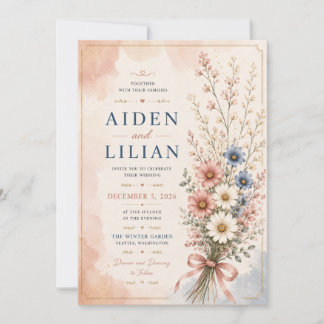 Elegant Floral Wedding Invitation Template