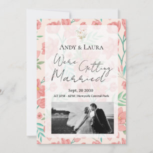 Elegant Floral Wedding Invitation Template Blush