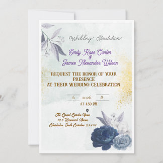 Elegant Floral Wedding Invitation Template | Custo