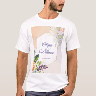 Elegant Floral Wedding Invitation Template T-Shirt