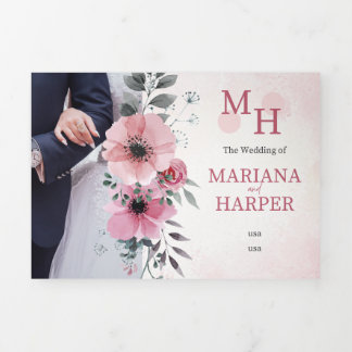 Elegant Floral Wedding Invitation – Watercolor Pin