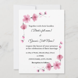 Elegant Floral Wedding Invite – Editable Template