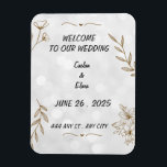 Elegant Floral wedding magnet Frame<br><div class="desc">This versatile floral frame design is perfect for adding a touch of elegance and sophistication to your projects. Featuring delicate hand-drawn elements, including blooming flowers, graceful leaves, and charming heart accents, this template allows you to personalise it with your own text or imagery. Customisation Options: Add Text: Place your name,...</div>