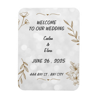 Elegant Floral wedding magnet Frame