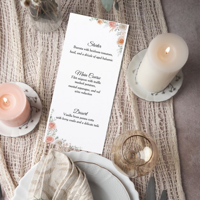 Elegant Floral Wedding Menu Card (Creator Uploaded)