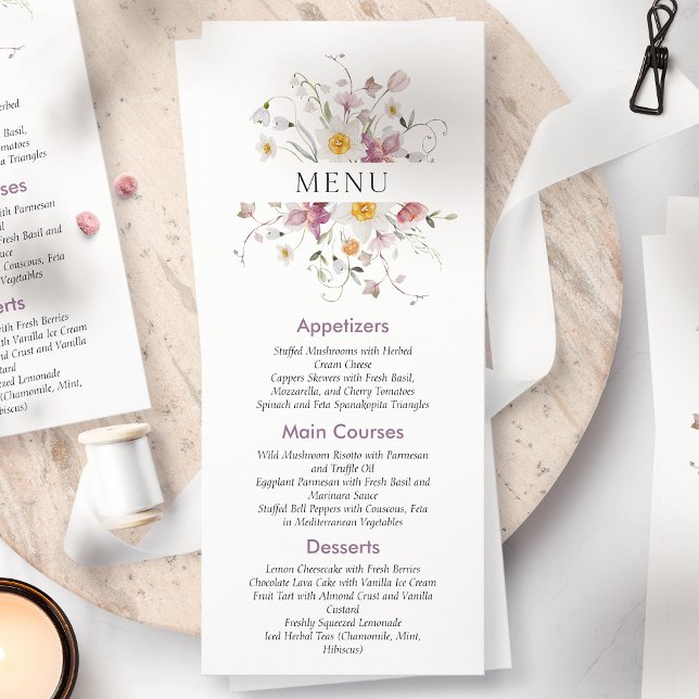 Elegant Floral Wedding Menu Invitation (Creator Uploaded)