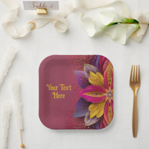 Elegant Floral Wedding  Paper Plate