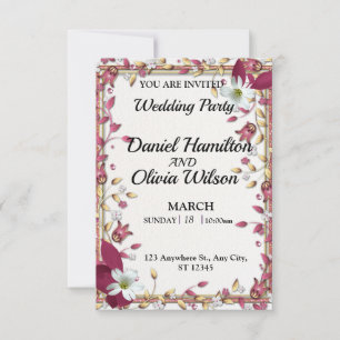 Elegant Floral Wedding Party Invitation