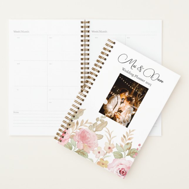 Elegant Floral Wedding Personalised Wedding Planner (Display)