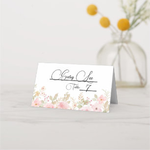 Elegant Floral Wedding Personalised Wedding Table Place Card