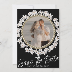 Elegant Floral Wedding Photo Save the Date Invitation