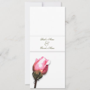 Elegant floral wedding pink rose invitation