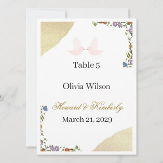 Elegant Floral Wedding Place Card