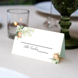 Elegant Floral Wedding Place Card