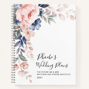 Elegant Floral Wedding Planner Notebook