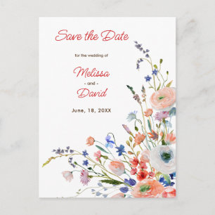 Elegant Floral Wedding Postcard