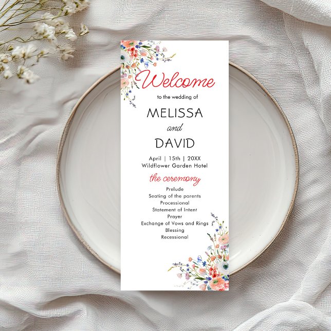 Elegant Floral Wedding Program (Creator Uploaded)