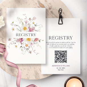 Elegant Floral Wedding Registry Card