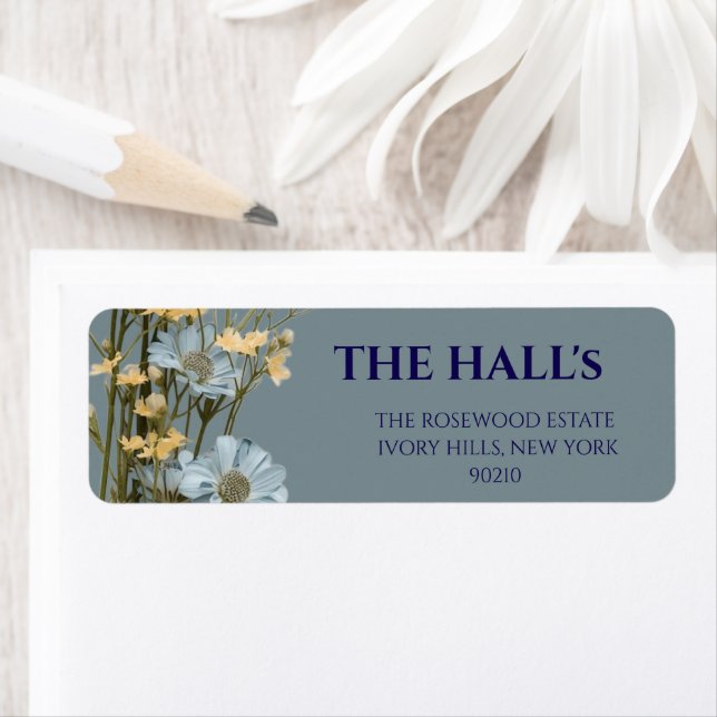 Elegant Floral Wedding  Return Address Label (Insitu)