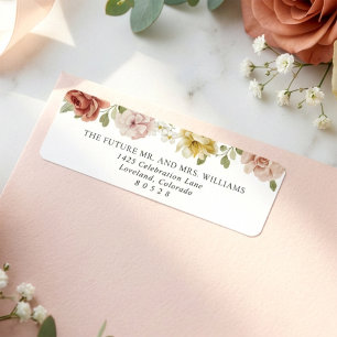 Elegant Floral Wedding Return Address Label