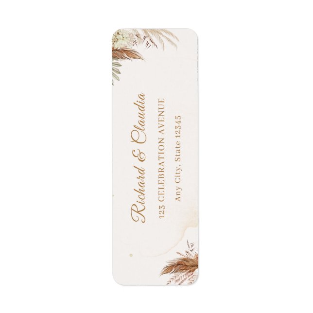 Elegant Floral Wedding Return Address Label  (Front)
