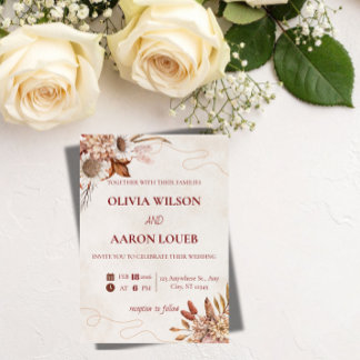 Elegant Floral Wedding romantic Invitation templat