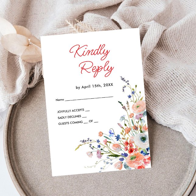 Elegant Floral Wedding RSVP Card (Creator Uploaded)