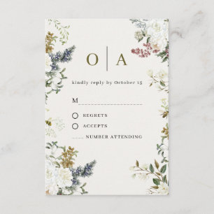 Elegant Floral Wedding RSVP Card Watercolor