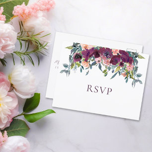 Elegant Floral    Wedding RSVP Invitation Postcard
