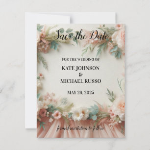 Elegant Floral Wedding  Save The Date