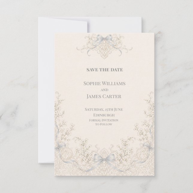 Elegant Floral Wedding Save the Date (Front)