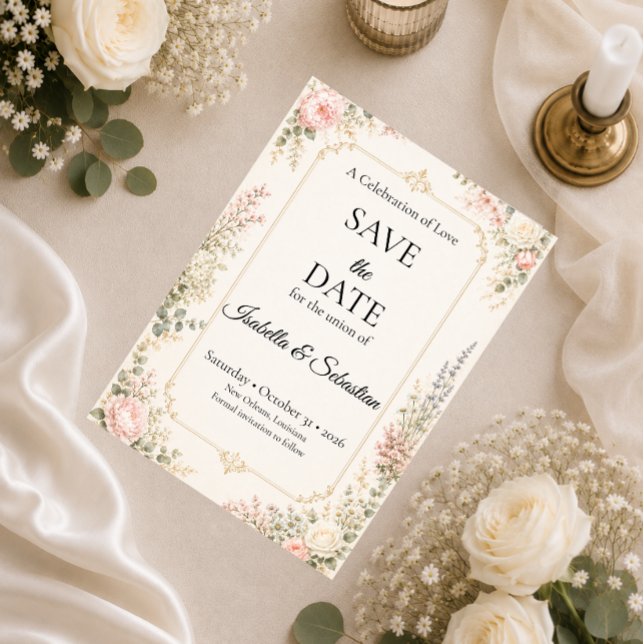 Elegant Floral Wedding Save The Date (Creator Uploaded)