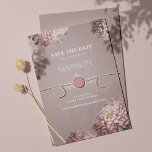 Elegant Floral Wedding Save the Date Card<br><div class="desc">This beautiful modern elegant floral wedding save the date card features a watercolor dusty rose background,  beautiful flowers,  and typography. It's ideal for spring and summer weddings. Find matching items in the Elegant Floral Wedding Collection.</div>