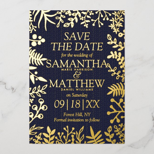 Elegant Floral Wedding Save The Date Real (Front)