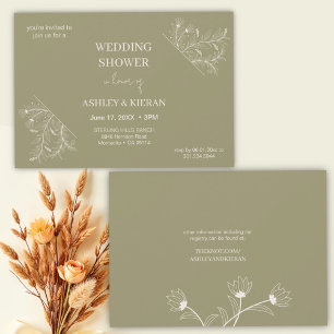 Elegant Floral "Wedding Shower" Invitation