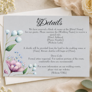 Elegant Floral Wedding Soft Botanical Romance Enclosure Card