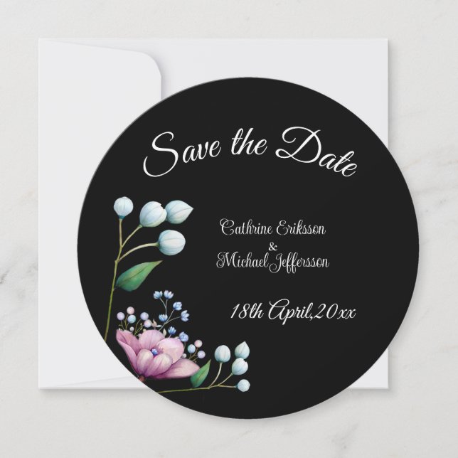 Elegant Floral Wedding Soft Botanical Romance Save The Date (Front)